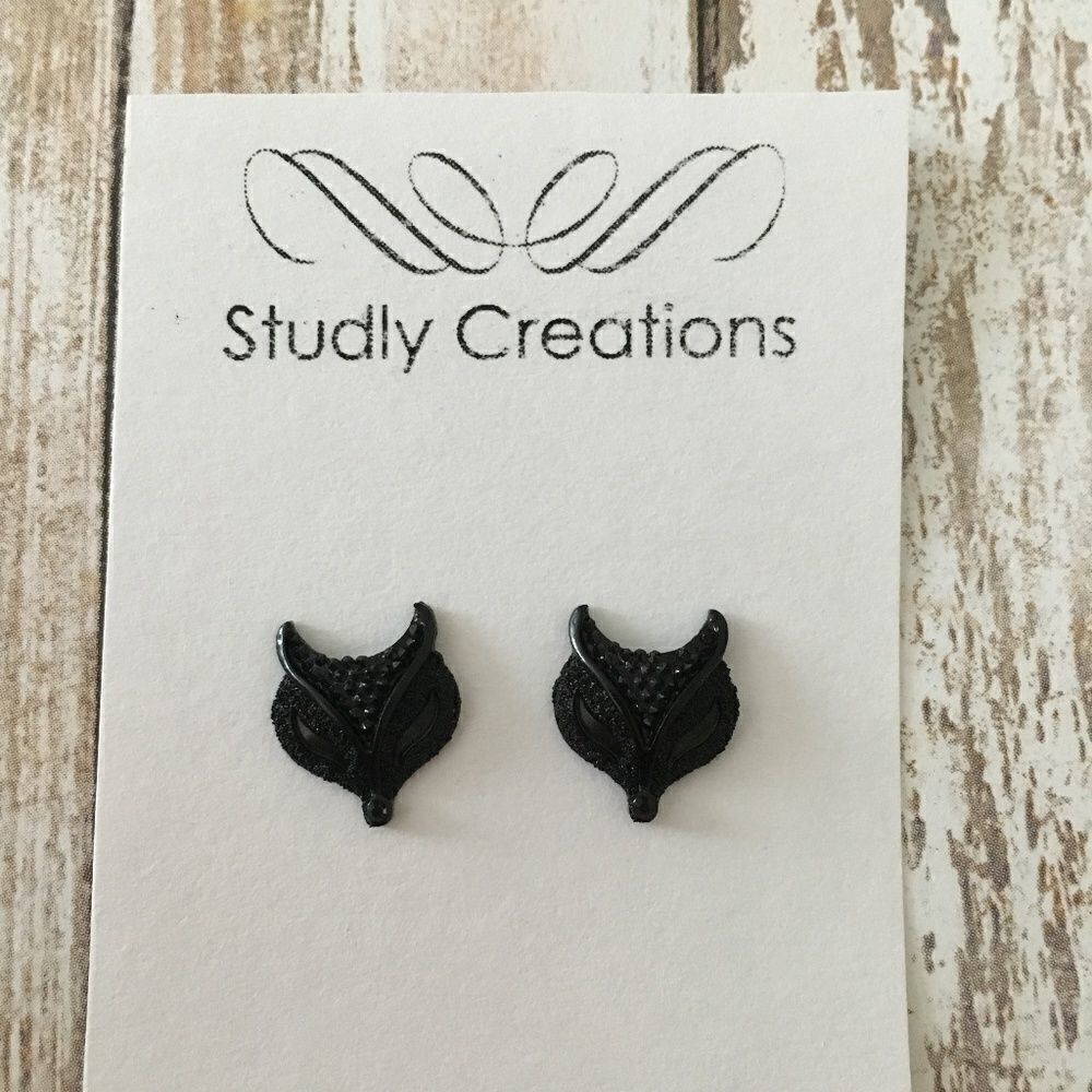 🆕 Studlycreations black fox earrings